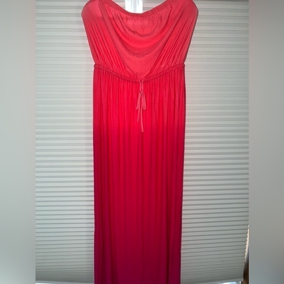 Ombré Hot Pink Strapless Dress - Picture 1 of 5